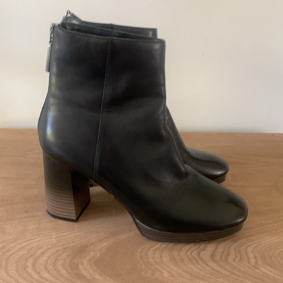 Sanctuary Womens Razzle Black Leather Ombre Heels Ankle Boots Shoes size 7.5 M‎ - Picture 3 of 15